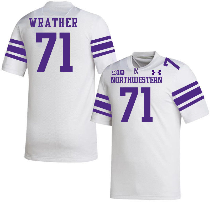 Northwestern Wildcats #71 Ben Wrather College Football Jerseys Stitched-White